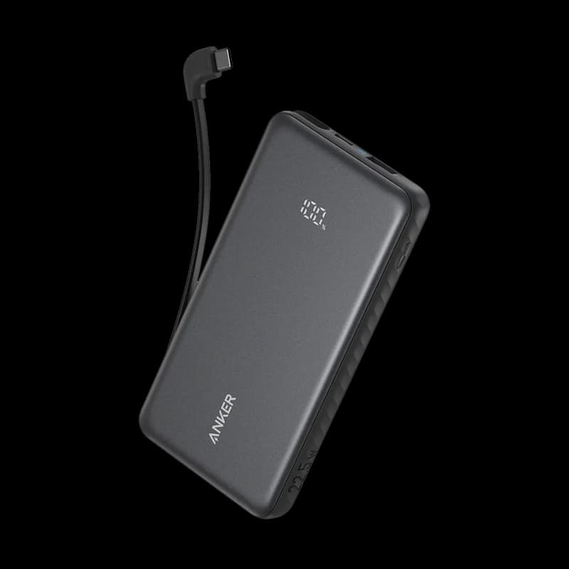 Anker Power Bank Zolo 10000mAh/22.5W Built-in DUAL Usb-C Cable Black (A110DH11)