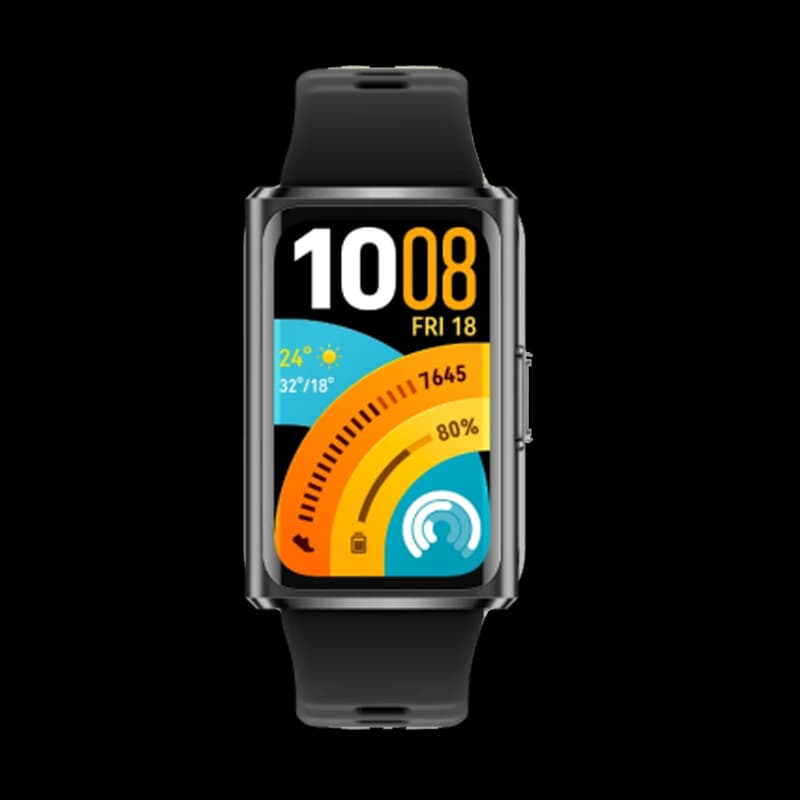 سوار هواوي Band 11 Pro B49 بهيكل من سبائك الألومنيوم وحزام أسود