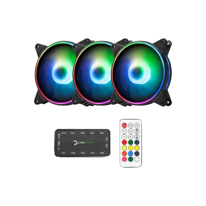 SHARK 3-Pack 120mm ARGB Fans with Remote and Controller