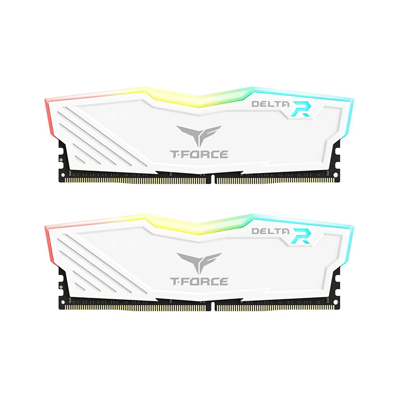 Team T-Force Delta RGB 16GB (2x8GB) 3200MHz DDR4 CL16 Desktop Gaming Memory Module Ram – White