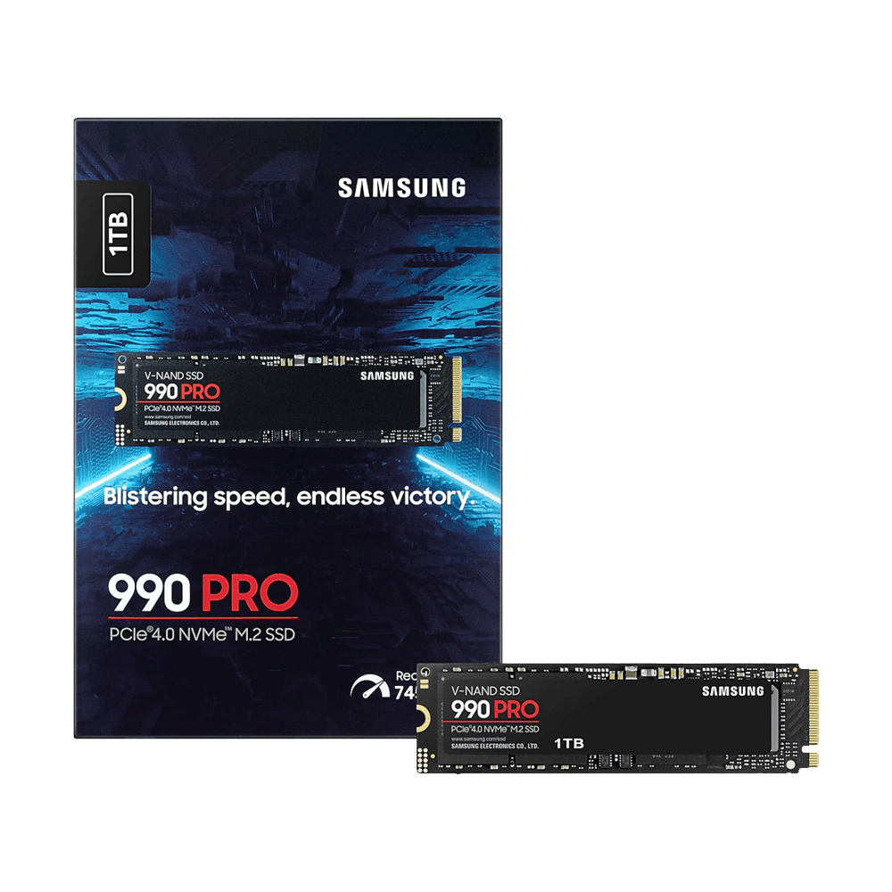 SAMSUNG 990 PRO 1TB PCI-E Gen 4.0 NVMe V-NAND SSD (Read 7450MB/s – Write 6900MB/s)