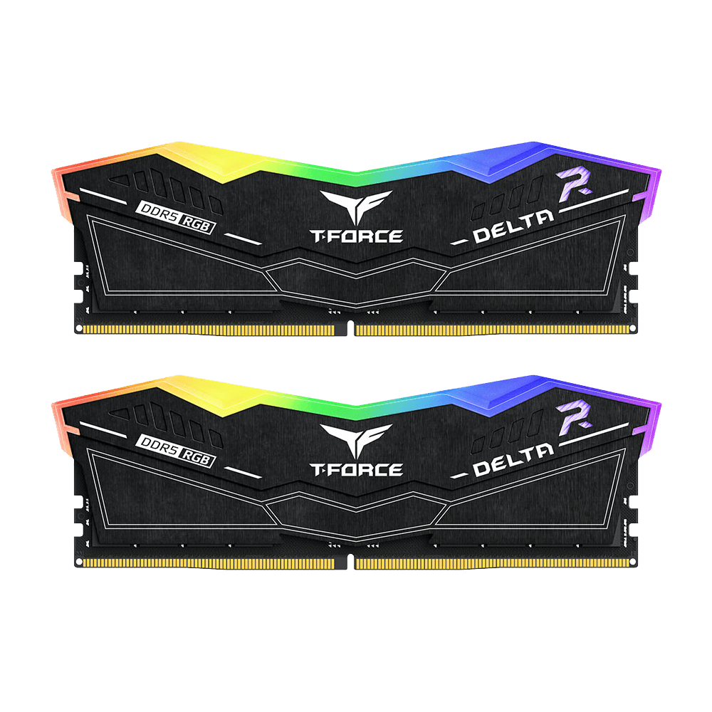 Team T-Force Delta Black RGB 64GB (2x32GB) 6000MHz CL38 DDR5 with Intel XMP 3.0 and AMD Expo Support Desktop Memory Module Ram