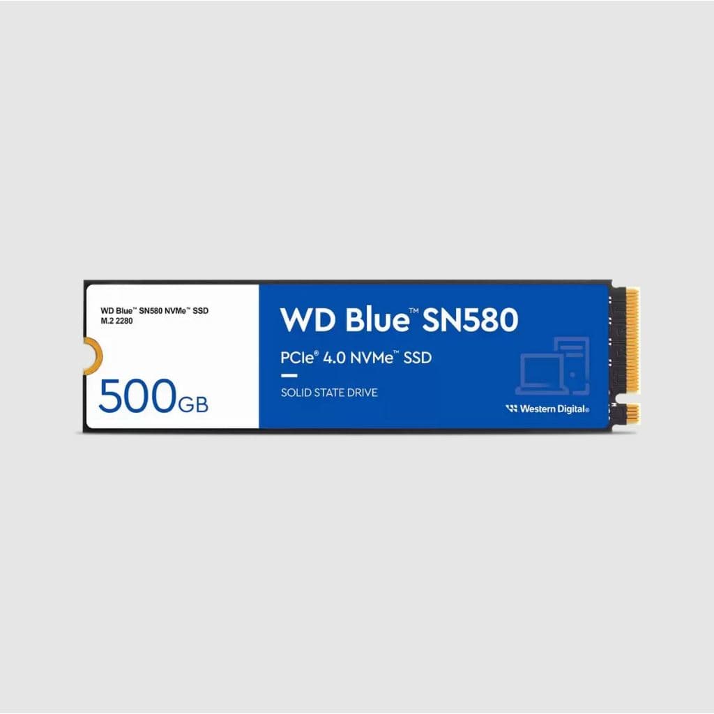 Western Digital 500GB WD Blue SN580 NVMe PCIe Gen4 x4 SSD M.2 2280 up to 4000MB/s
