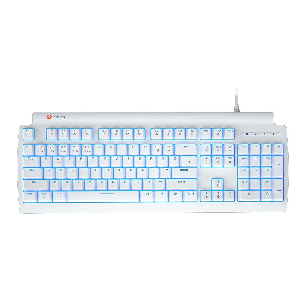 كيبورد جيمنج ميكانيكي Meetion MK600MX بسويتشات زرقاء - أبيض