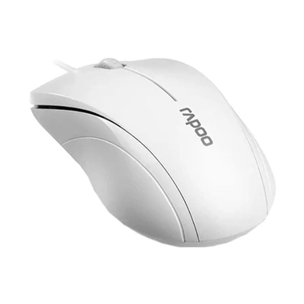Rapoo N1200 Silent 1000 DPI Optical Sensor Wired Mouse White