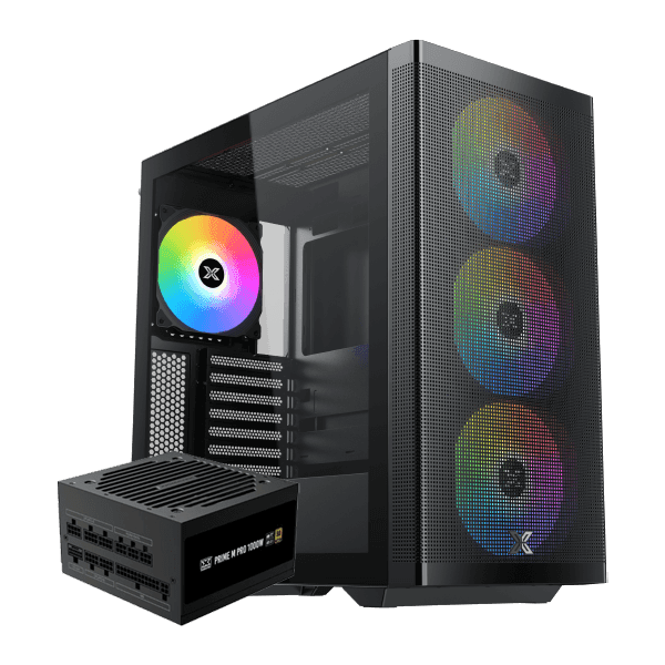 XIGMATEK OSIRIS 140MM ARGB BTF Super Tower + PRIME 1000W 80+ GOLD PCIE 5.0 Full Modular