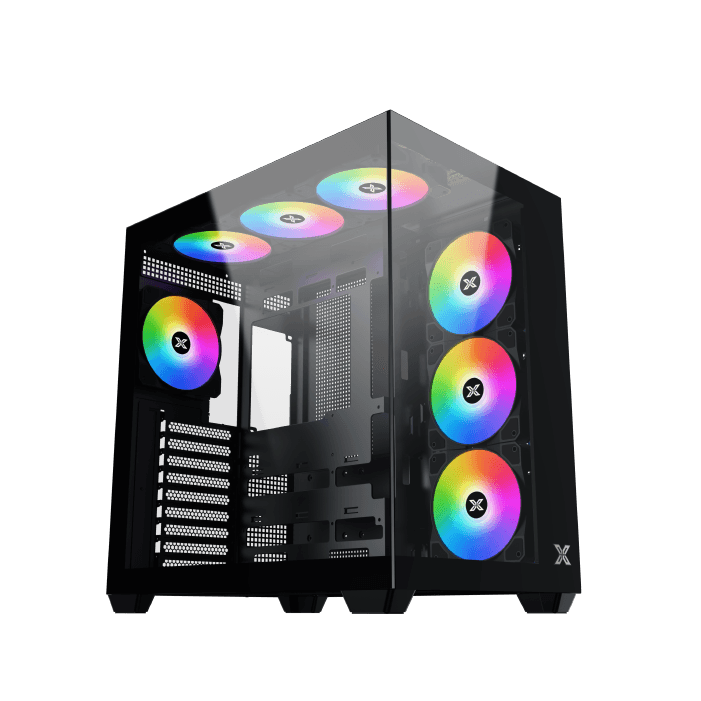 XIGMATEK AQUA V Type C AIR ARGB 7xARGB Fans Gaming Case + XIGMATEK THOR T750M V3 750W 80+ Bronze ATX 3.1 PCIE 5.1 Full Modular Power Supply