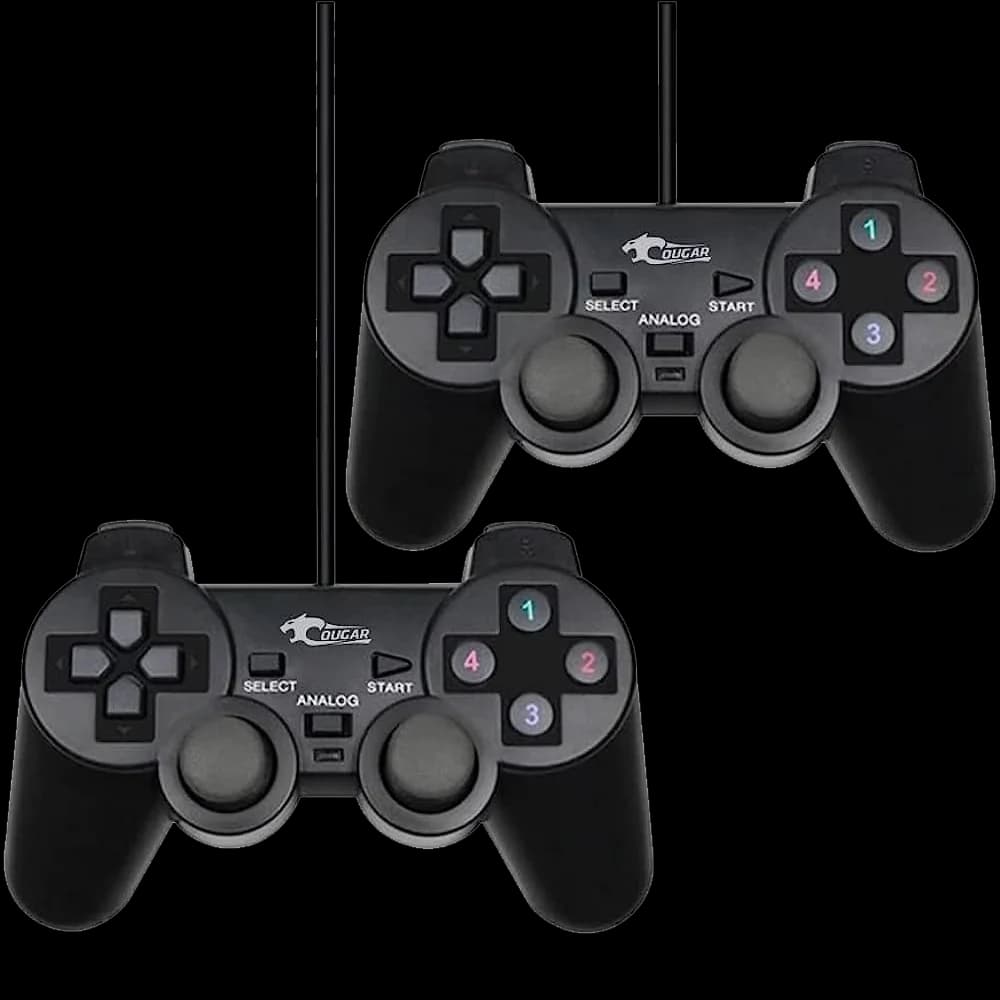 COUGAREGY 2082 Wired Joystick Controller for PC Set of 2 – Black