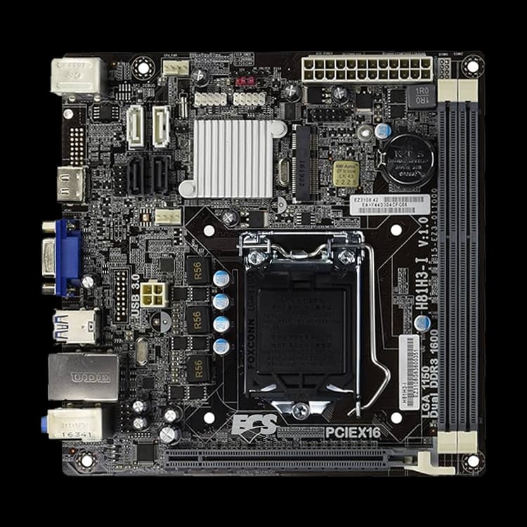 ECS H81H3-I Motherboard – LGA1150, Intel 4th Gen, H81, HDMI, USB 3.0, Mini ITX