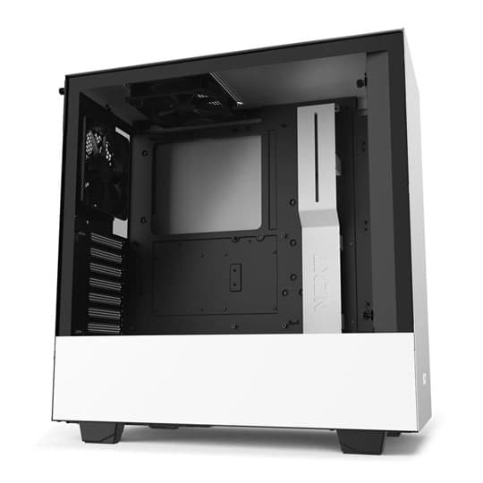 NZXT H510 White Mid Tower with Tempered Glass Window Gaming Case with 1x NZXT 120mm Fan