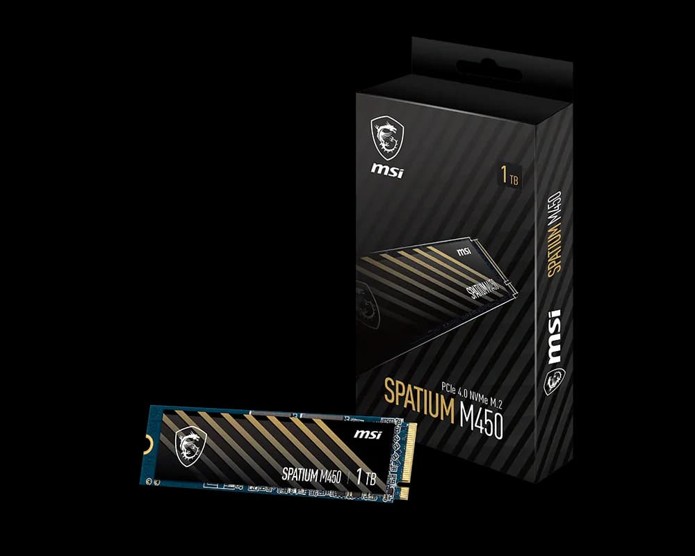 MSI SPATIUM M450 1TB NVME 3D-NAND PCIe Gen4x4 M.2 2280 M.2 SSD