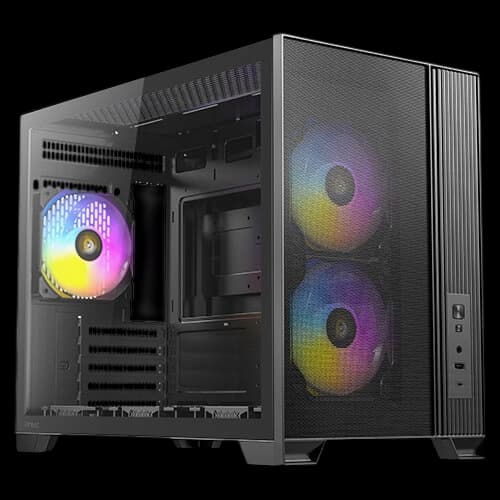 Antec FLUX M Case 6XPWM Fan ARGB Black Tempered Glass Compact MicroATX Gaming Case