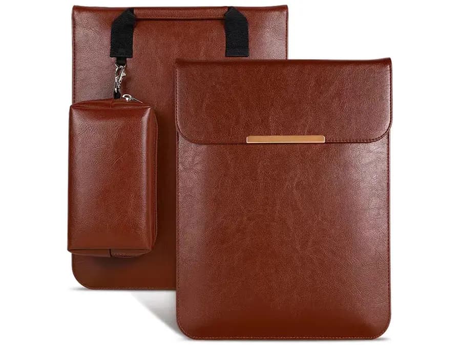 Coteetci NoteBook PU Leather Liner Bag for 12-14″ + Power Supply Bag