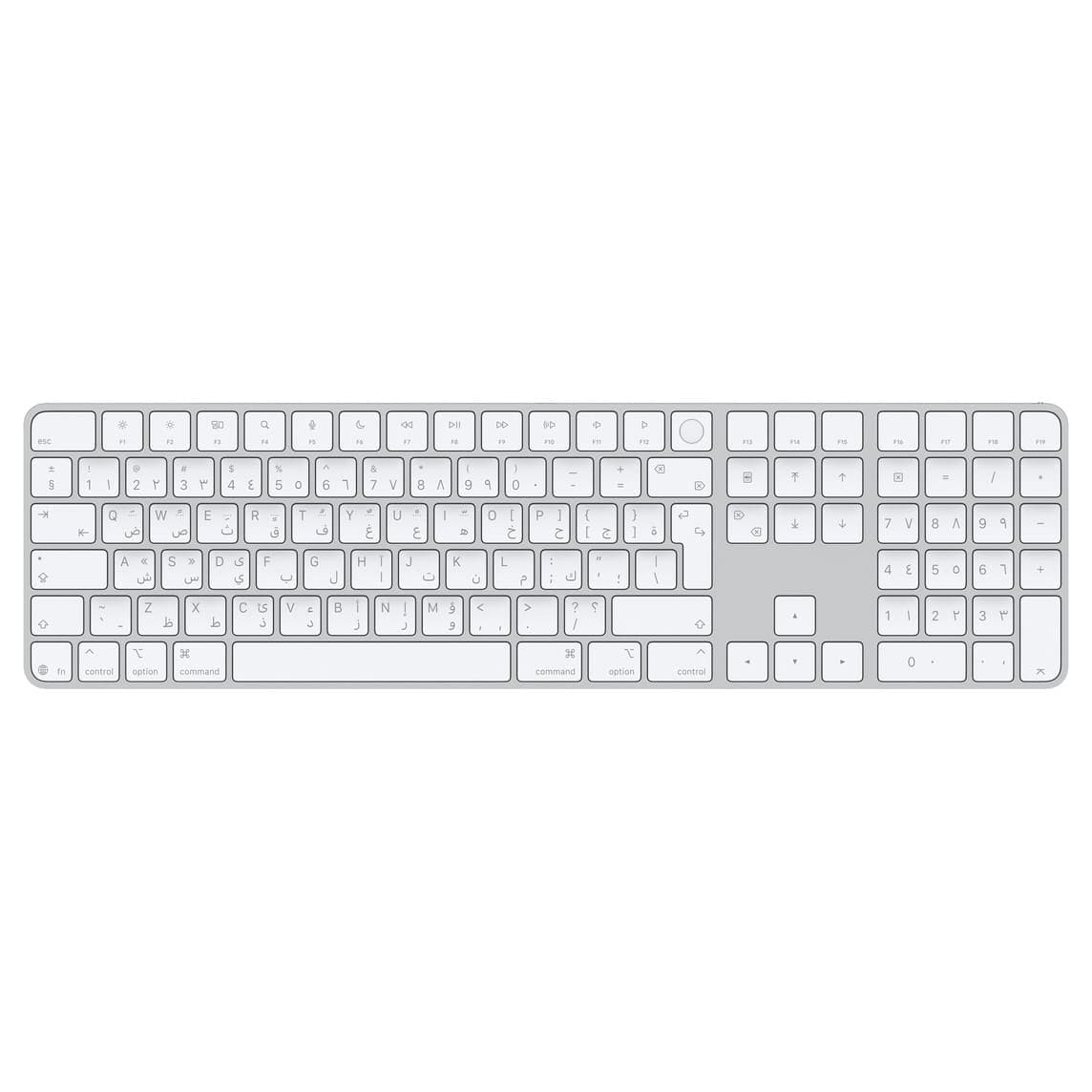 كيبورد ابل Magic Keyboard مع خاصية Touch ID ولوحة ارقام (USB-C) ابيض - عربي