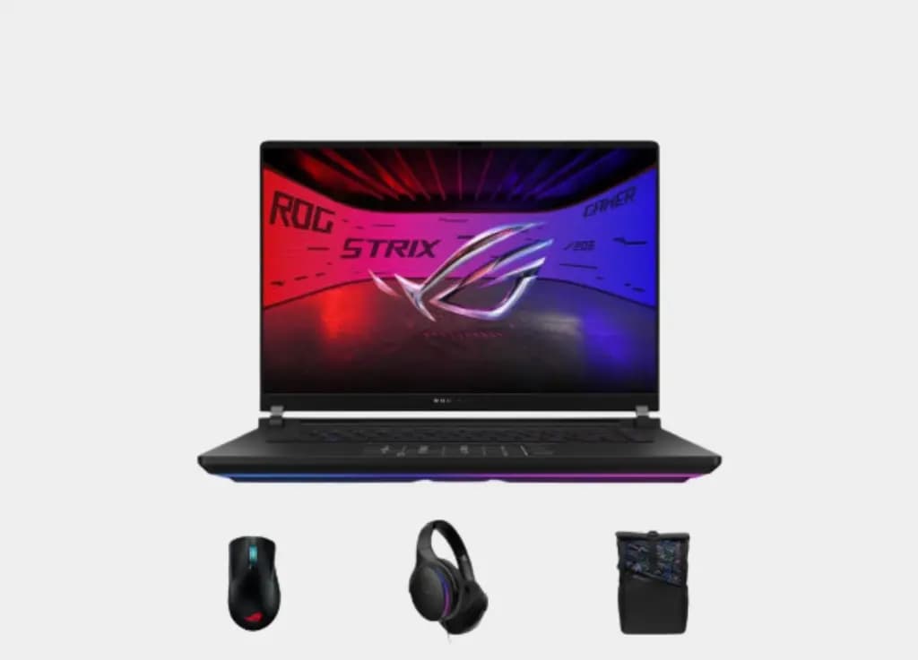 ASUS ROG Strix SCAR 18 G835LR-AI3201W Laptop – 18″ 2.5K 240Hz, Intel Core Ultra 9 275HX, RTX 5070 Ti 12GB, 32GB DDR5, 1TB SSD, Windows 11 + ROG Mouse P514 + Backpack + Headset II 300 (90NR0LS1-M00200)
