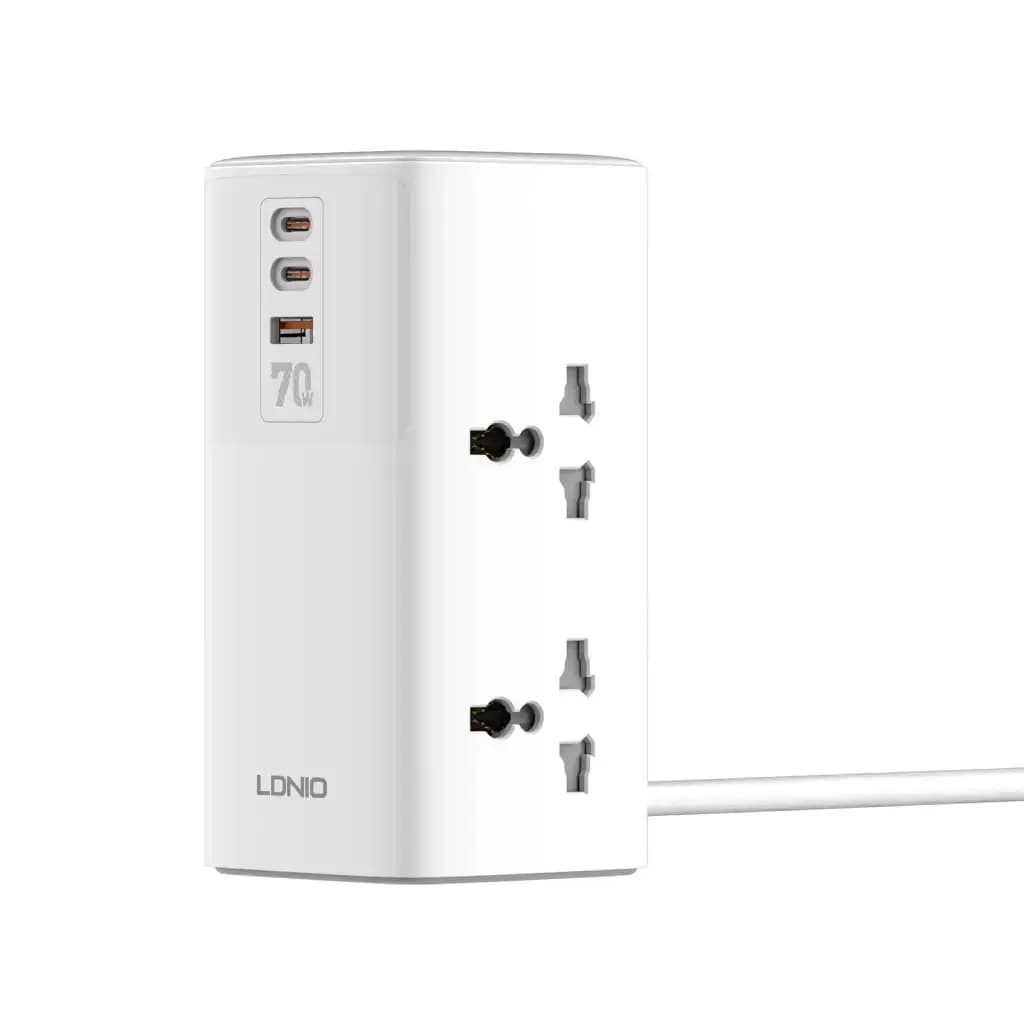 LDNIO SC4383, 4 Power Ports, 70W 2 USB-C PD Ports & 1 USB Port – Ultimate Charging Station