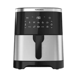TORNADO Air Fryer 1800 Watt 8 Liter Electronic Touch Screen Glass Panel Stainless x Black TFE-A1808TS1A