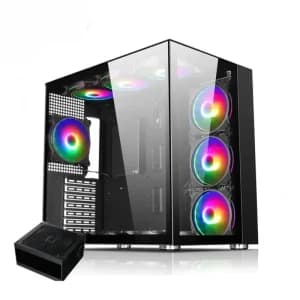 Xander Neptune Black II High-Airflow ATX Case ARGB Fan Control  7 ARGB Fans + PSU 850W 80+ Bronze