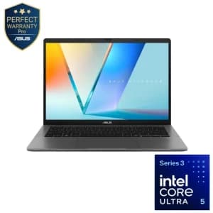 ASUS Vivobook S14 S3407AA-SF155W Laptop, Intel Core Ultra 5 325, 16GB RAM, 512GB SSD, Intel Graphics, 14” OLED, Win11, Gray - 90NB1762-M003S0