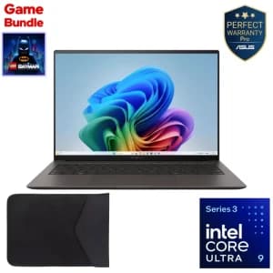 ASUS Zenbook S14 UX5406AA-SW319W,  Intel Core Ultra 9 386H, 32GB RAM, 1TB SSD, Intel Graphics, 14" 3K OLED 120Hz, Win11, Gray + Sleeve 90NB16Q6-M007N0