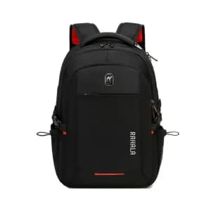 RAHALA BR00740 17-Inch Laptop Waterproof Backpack Bag With USB Charging port - Black