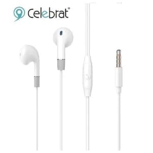 Celebrat G8 Earphone Wired Bass Stereo With Controller And Microphone White - 14 Day Warranty