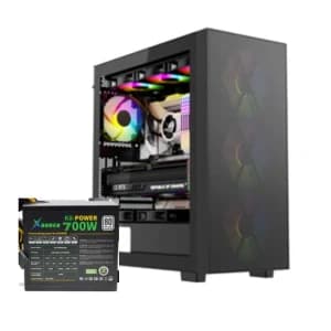 Xander Hulk 4 ARGB Fans Mesh Mid Tower Gaming Case With PSU 700W 80+ - Black