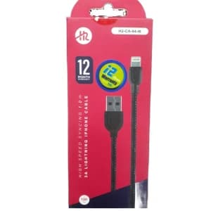 H2-CA-04-I6 Charging Cable USB to Lightning Cable Black 1 Month Warranty