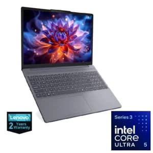 Lenovo IdeaPad Slim 3 15IPH11 Laptop, Intel Core Ultra 5 322, 16GB RAM, 512GB, Intel Graphics, 15.3” WUXGA, DOS, Grey, 2 Years Warranty - 83UR003YED