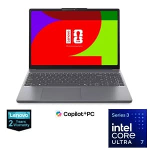 Lenovo IdeaPad Slim 3 15IPH11 Laptop, Intel Core Ultra 7 355, 16GB RAM, 512GB, Intel Graphics, 15.3” WUXGA, DOS, Grey, 2 Years Warranty - 83UR0042ED