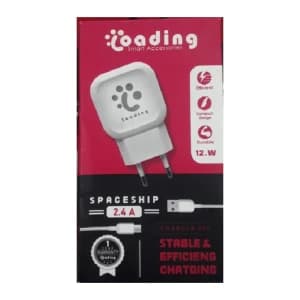 Loading  Fast Charger 12 Watt With Type-C Cable QC 2.4A - White 1 Month Warranty