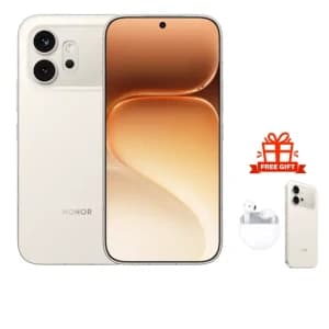 Honor 600 5G Mobile, Dual SIM, 12GB RAM, 256GB, Golden White, VKJ-NX9 + Gift Earbuds and Cover