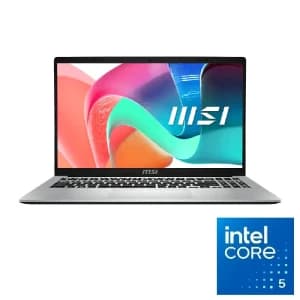 MSI Modern 15 F1MG Business Laptop, Intel Core 5 120U, 8GB RAM, 512GB SSD, Intel Graphics, 15.6-inch FHD IPS, DOS, Urban Silver - 9S7-15S112-1069
