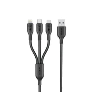 Oraimo Duraline 4 3 in 1 Cable 3A, 1.2Meter 60W – Black - OCD-118MCL