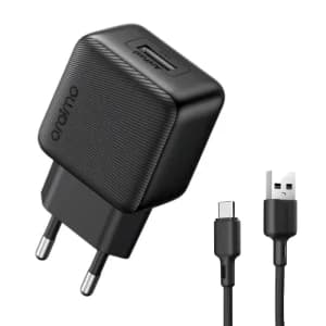 Oraimo PowerCube 10 Sleek Fast Charger With Cable Type-C, 10W, Black - OCW-1111EC