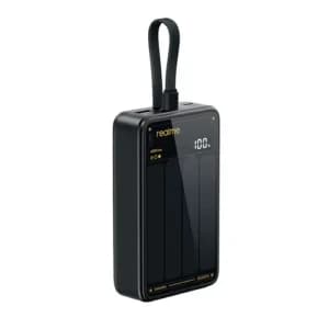 Realme 20,000mAh Power Bank Fast Charging with Cable – 45W – Black - RMC2501