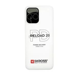 Skross Reload 20 Wired Power Bank , 20000 mAh 3 Ports USB, white, RELOAD20HGF-PD