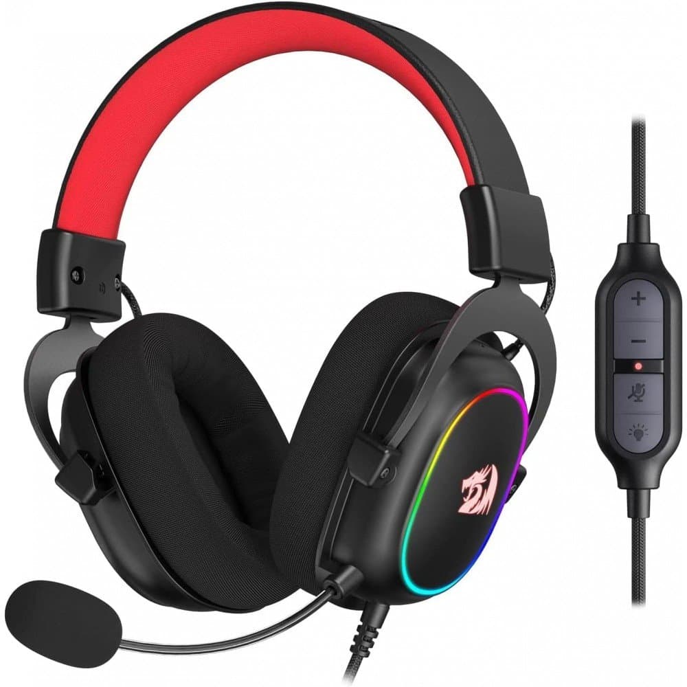 Redragon H510 Zeus-X RGB Wired Gaming Headset – 7.1 Surround Sound – 53MM Audio Drivers in Memory Foam Ear Pads w/Reliable Fabric Cover