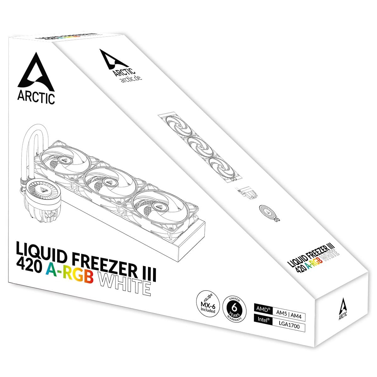 ARCTIC Liquid Freezer III 420 A-RGB (White) Multi Compatible All-in-One CPU Water Cooler with A-RGB