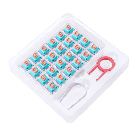 Redragon A113 Bullet-R Linear Mechanical Switch, Hot-Swappable DIY Keyboard Quiet Switch Mod, 50 Million Click(24 pcs Switches, Keycap + Switch Puller)