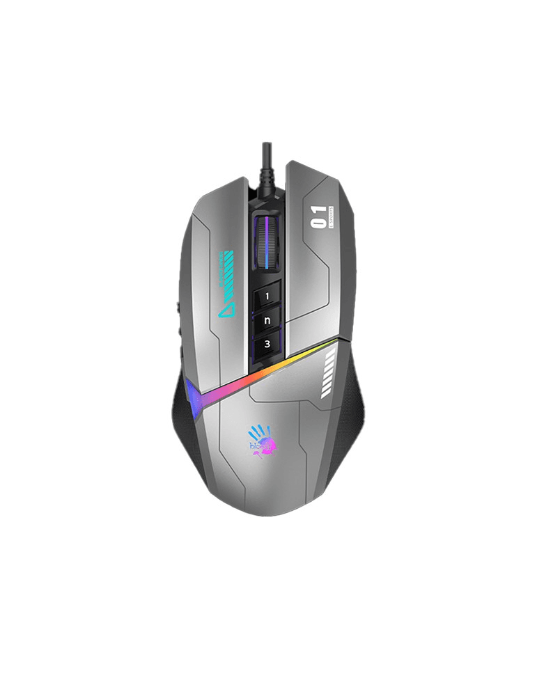 ماوس جيمنج Bloody W60 MAX RGB مفعل - رمادي مسدس