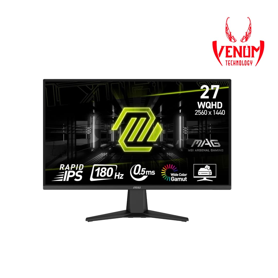 MSI MAG 275QF 27″ WQHD 180Hz Rapid IPS Gaming Monitor – 0.5ms GTG, Adaptive-Sync, HDR Ready, Anti-Glare, Flat Display.