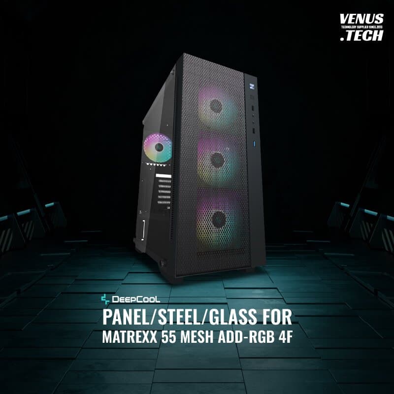 Deepcool FRONT PANEL/STEEL/GLASS FOR MATREXX 55 MESH ADD-RGB 4F