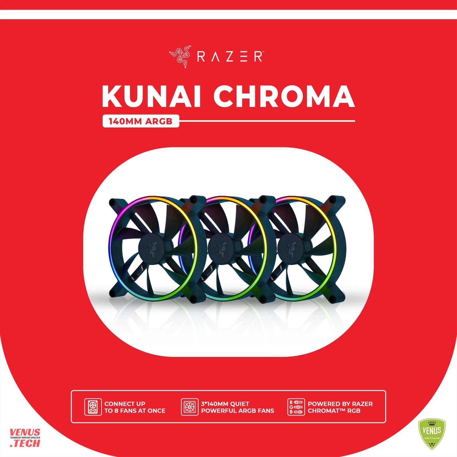 Razer Kunai Chroma – 140mm – 3 Fans