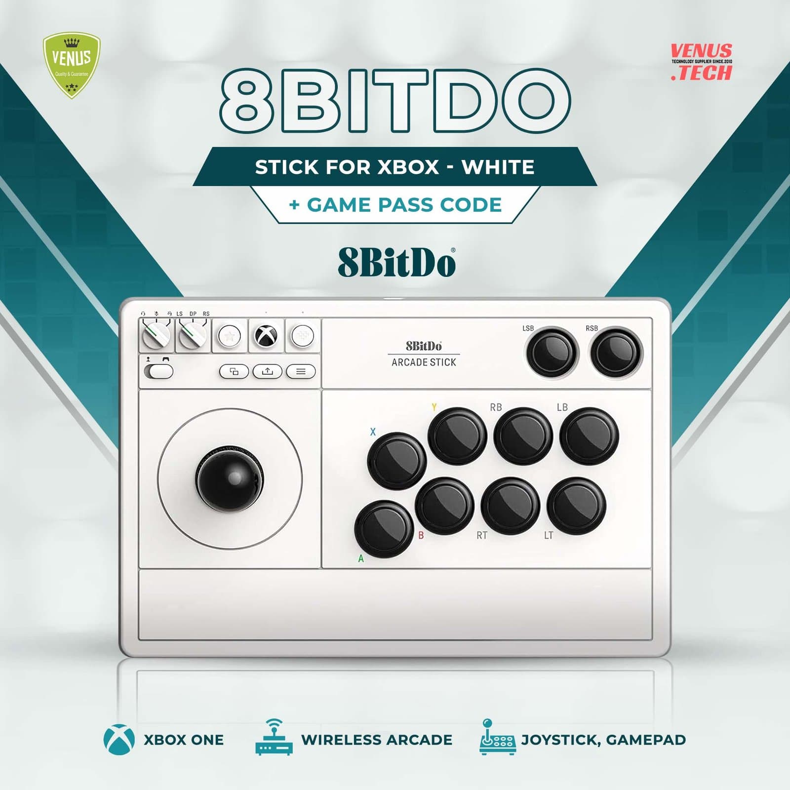 8BitDo Arcade Stick for Xbox – White