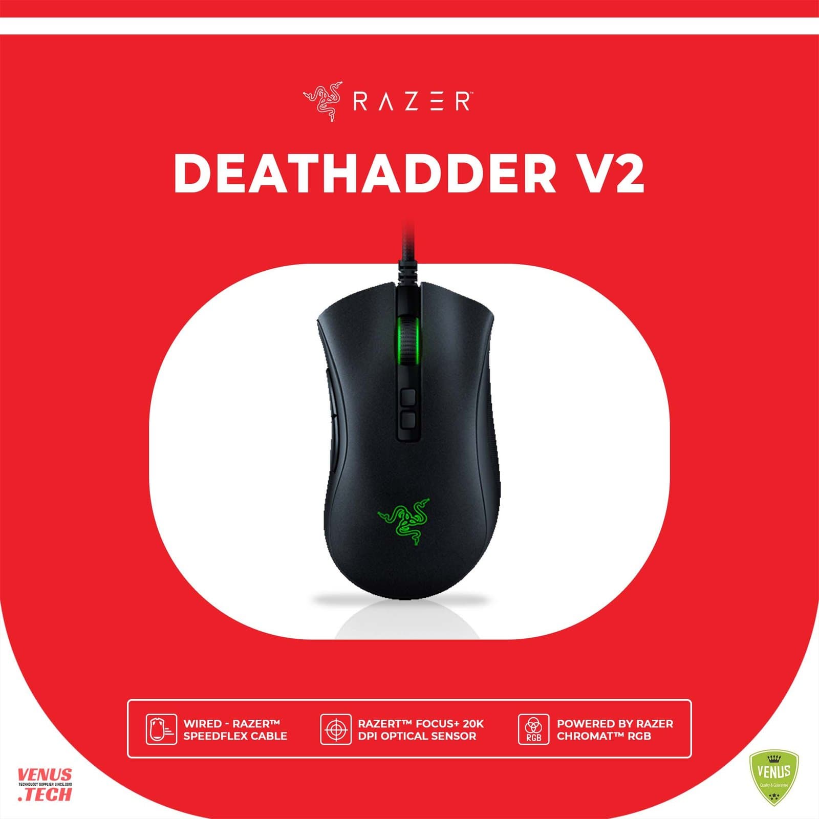 Razer DeathAdder V2 Ergonomic Wired Gaming Mouse