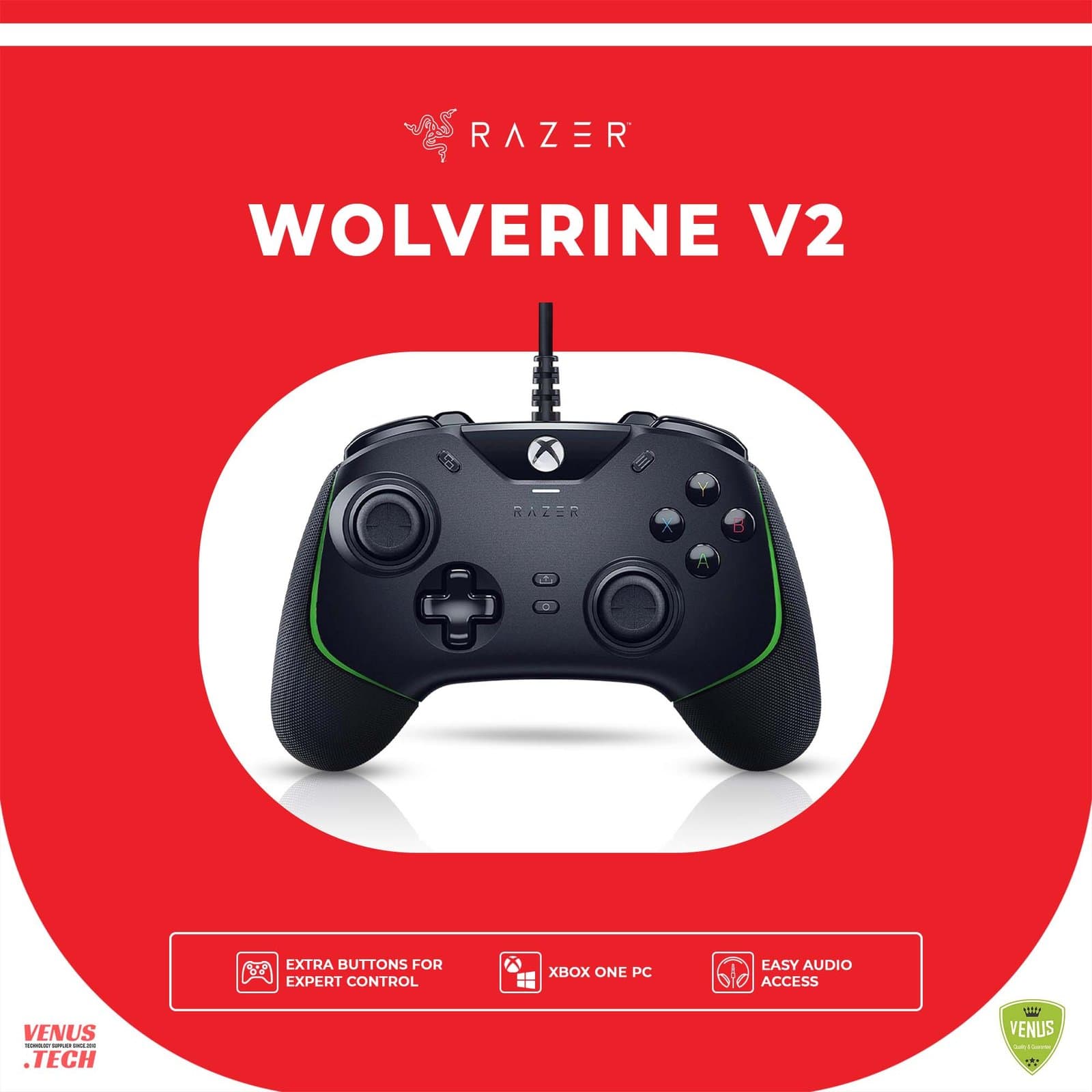 Razer Wolverine V2 – Wired Gaming Controller for Xbox Series X or PC – Black – RZ06-03560100-R3M1