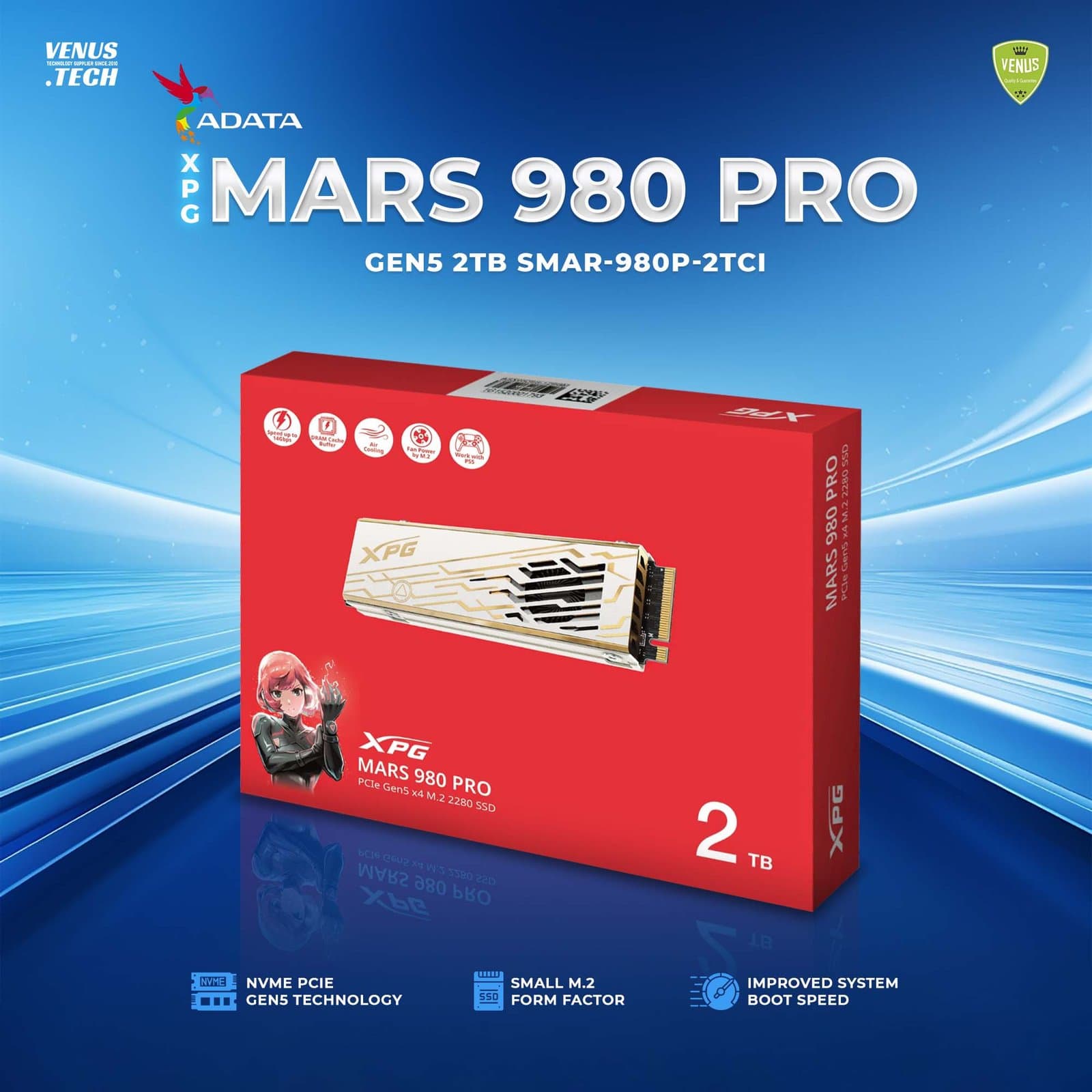 ADATA XPG Mars 980 Pro Gen5 2Tb SMAR-980P-2TCI