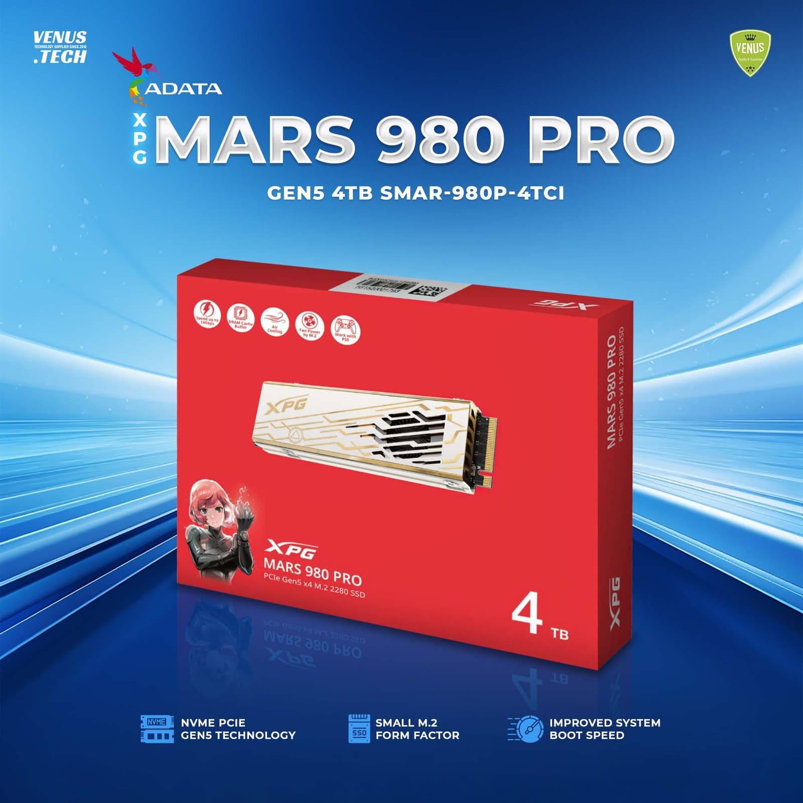 ADATA XPG Mars 980 Pro Gen5 4Tb SMAR-980P-4TCI