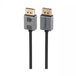 كابل Promate DisplayPort 2.0 فائق الدقة 16K@60Hz بنطاق ترددي 80Gbps وموصلات مطلية بالذهب، طول 2 متر، موديل DPLink-16K